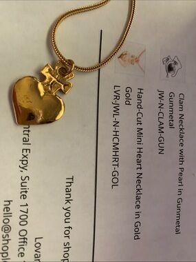 LOVARD Gold Heart Pendant Necklace - Hand-Cut Mini Heart